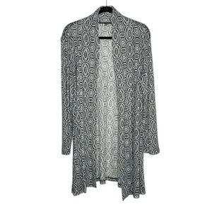 Robert Kitchen Canada black and gray open front long cardigan size XXL
